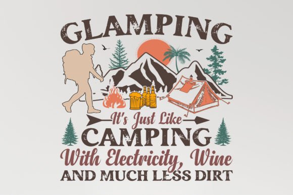 A Review of Glamping Camping Graphics for T-Shirt Designs
