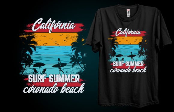 California Surf Summer Coronado Beach: A T-Shirt Design Vector Review