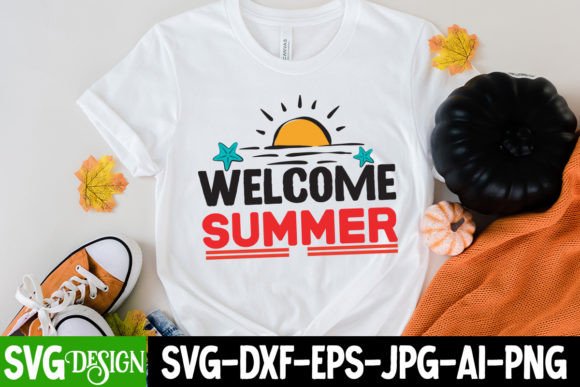 Crafting Seasonal Joy with a Welcome Summer SVG Graphics Set for T-Shirt Designs