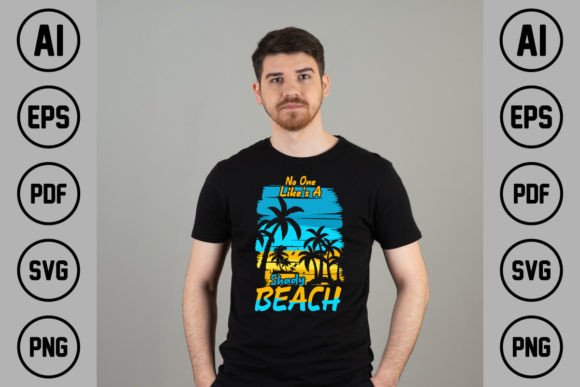 NO ONE LIKE a SHADY BEACH SUMMER T-Shirt Design as a Graphic Design Asset