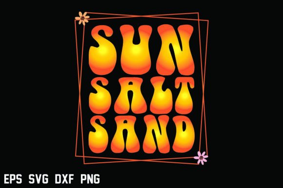 Sun Salt Sand Retro Design: A Graphic for Modern Print Templates